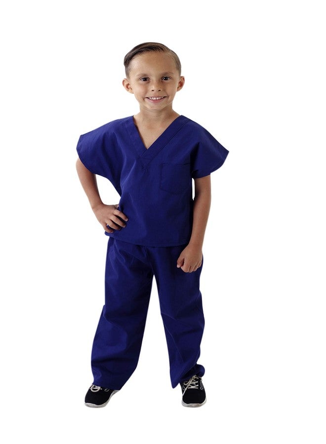 Natural Uniforms Childrens Scrub Set-Soft Touch-Role Play Costume Set (True Navy Blue, 4) - Image 4
